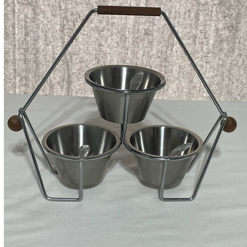 MCM Condiment Tower with Teakwood Handle